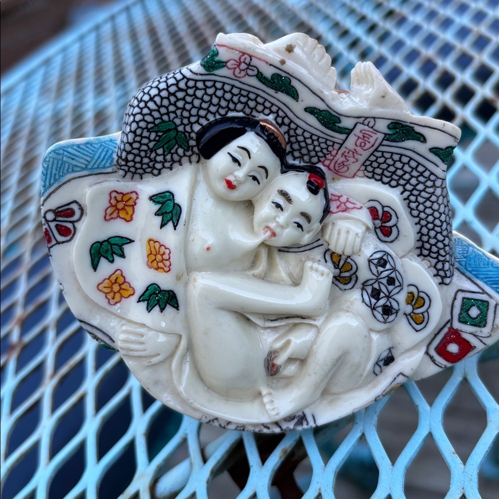 Ceramic Buddha Figurine with Colorful Robe - Picture 2 of 2